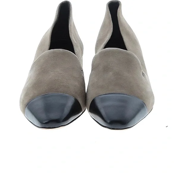 Veronica Beard Gray and Black Heeled Loafers size 8.5 - Picture 2 of 3